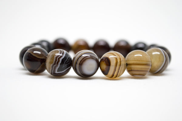 Brown Striped Agate Infinity Bracelet