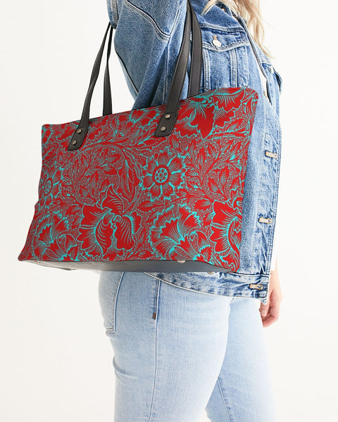 Red Blue Floral Stylish Tote