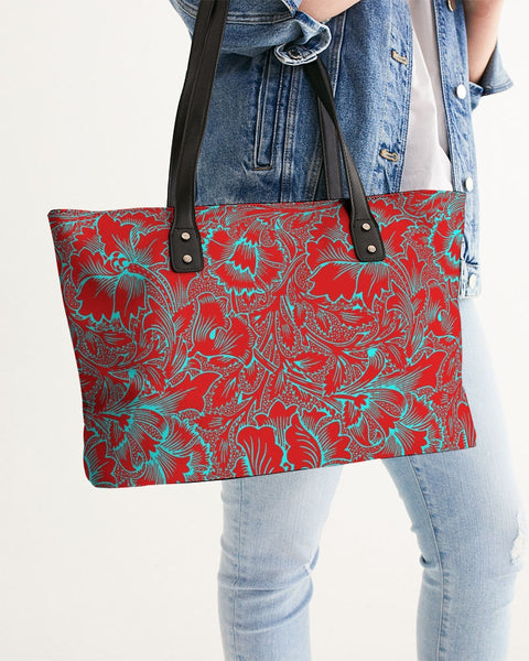 Red Blue Floral Stylish Tote