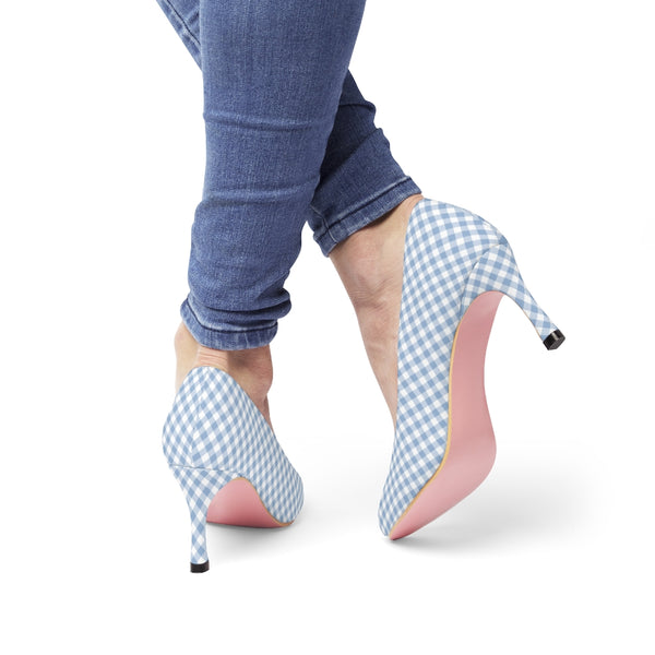 Cerulean Gingham Heels