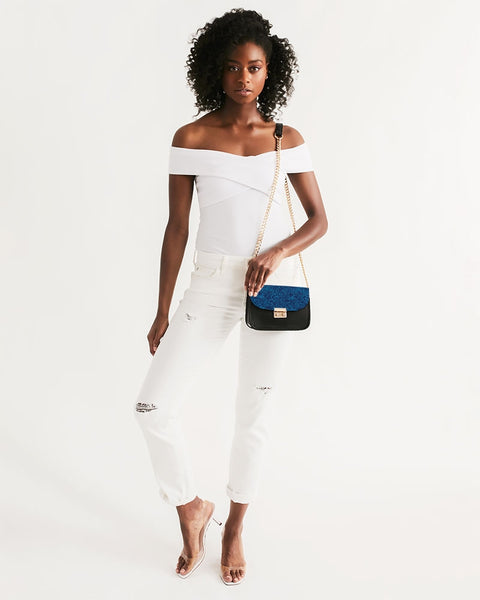 Blue Floral Small Shoulder Bag