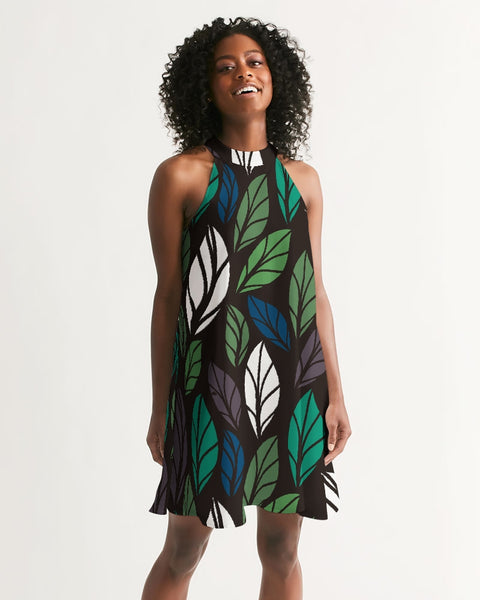 Dark Tropics Women's Halter Dress