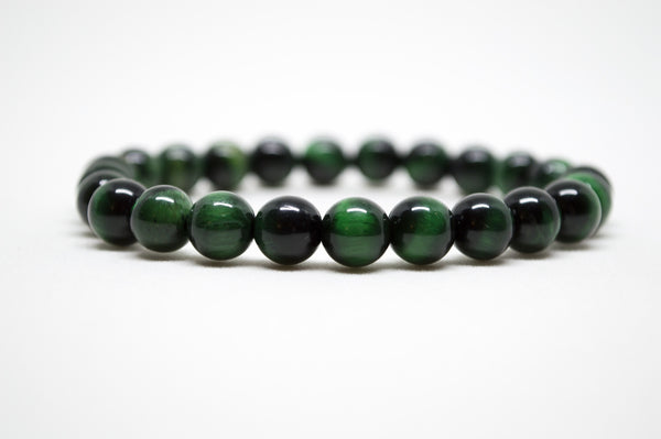 Green Tiger's Eye Infinity Bracelet - 8mm