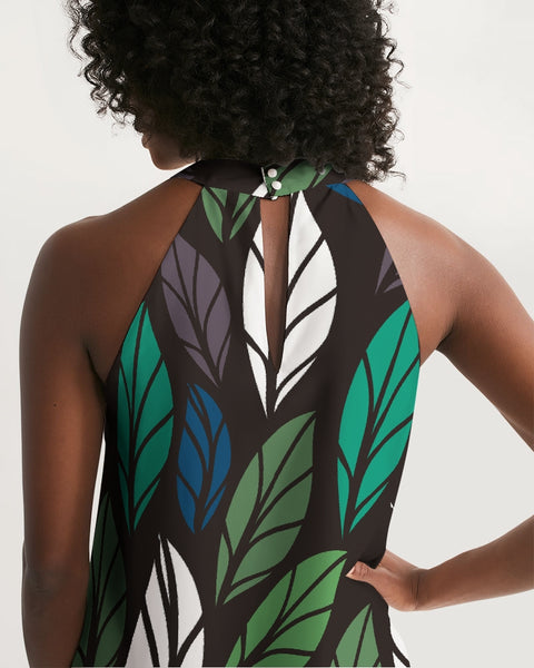 Dark Tropics Women's Halter Dress