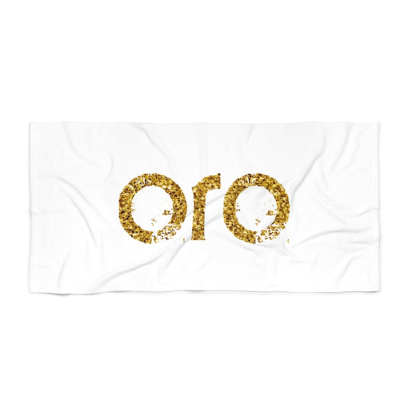 oro white "gold" Beach Towel