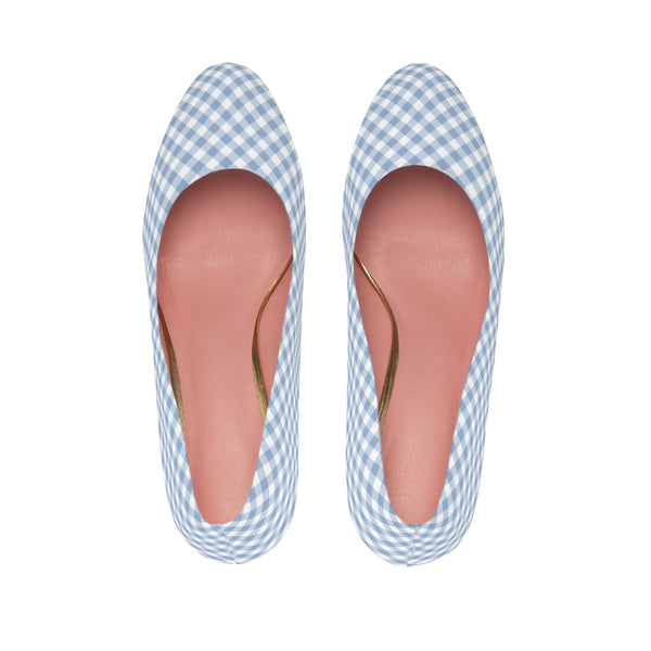 Cerulean Gingham Heels
